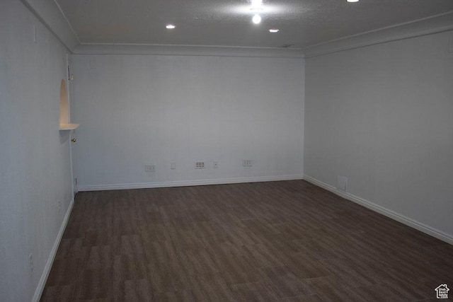 41 W 770 N, Santaquin, UT 84655 - spare room featuring dark wood finished floors, ornamental molding, and recessed lighting