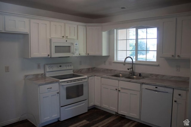41 W 770 N, Santaquin, UT 84655 - kitchen with white appliances, white cabinets, light countertops, and dark wood-type flooring