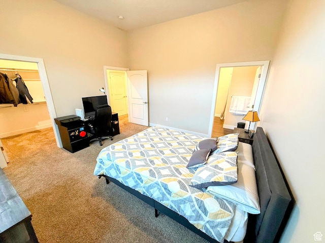 1768 W 300 S Unit D, Springville, UT 84664 - carpeted bedroom featuring an office area and a towering ceiling
