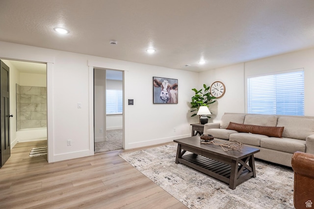 160 S 940 E, Santaquin, UT 84655 - living room with light wood finished floors, recessed lighting, and healthy amount of natural light
