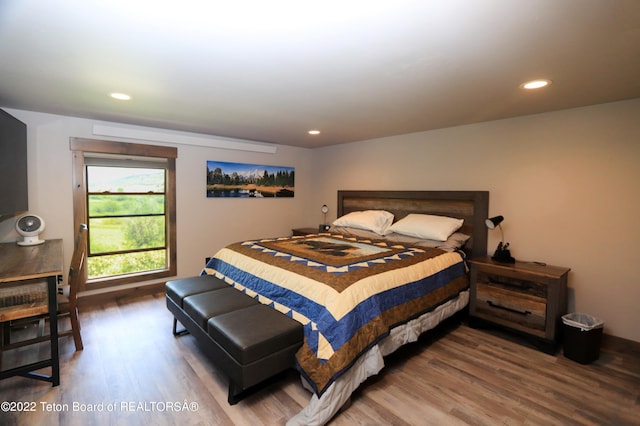 bedroom featuring hardwood / wood-style floors