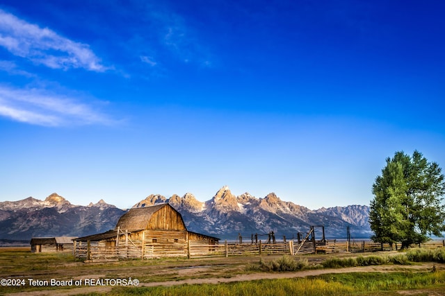 mountain view with a rural view