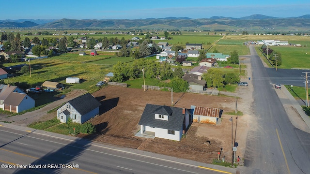 drone / aerial view with a mountain view