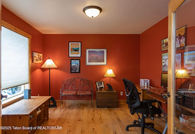 1515 Table Rock Dr, Driggs, ID 83422 - office area featuring wood finished floors and baseboards