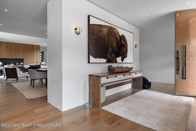 hall featuring light hardwood / wood-style floors