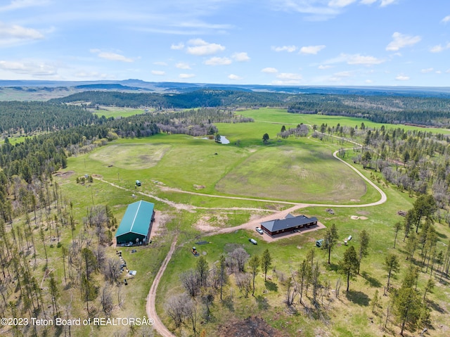 bird's eye view with a rural view