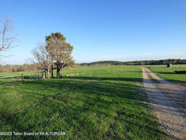 view of street featuring a rural view