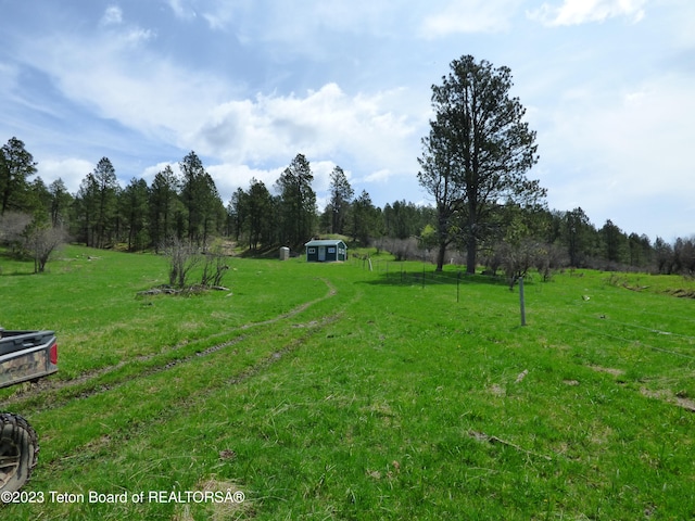 view of yard featuring a rural view