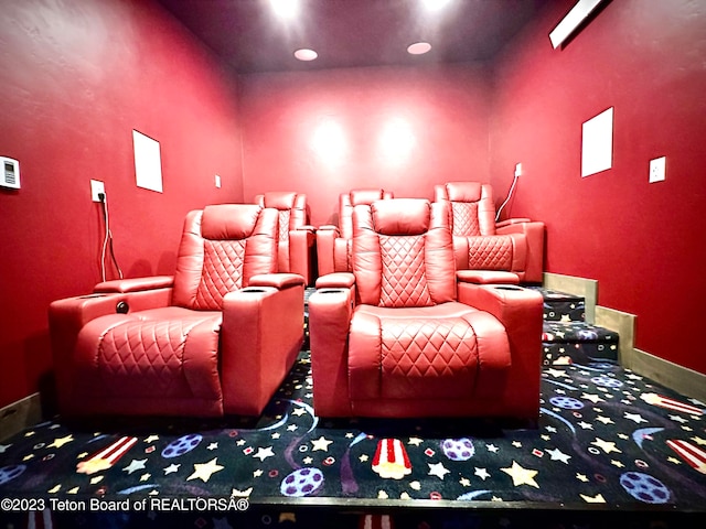 view of carpeted cinema