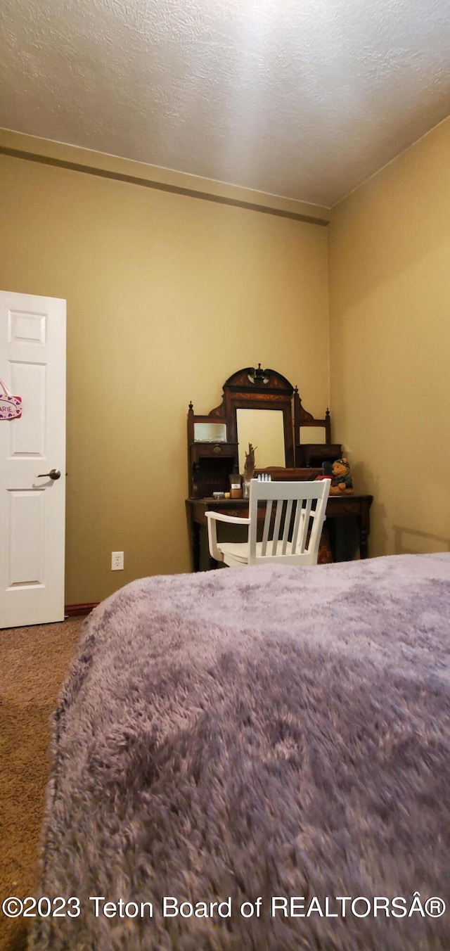 bedroom with a textured ceiling