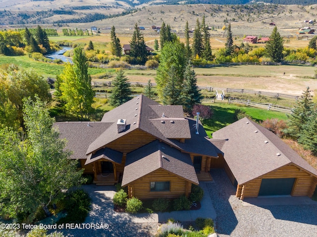 drone / aerial view featuring a rural view