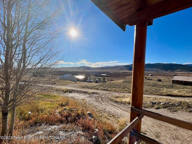 mountain view with a rural view