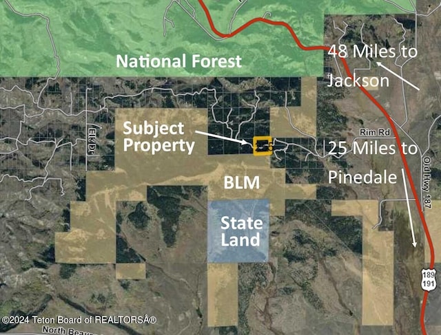 255 Rim Rd, Bondurant WY, 82922 land for sale