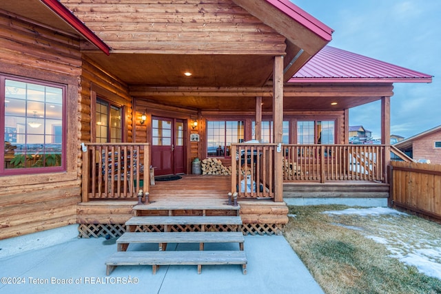 exterior space featuring covered porch