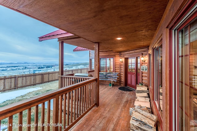 wooden balcony featuring a wooden deck