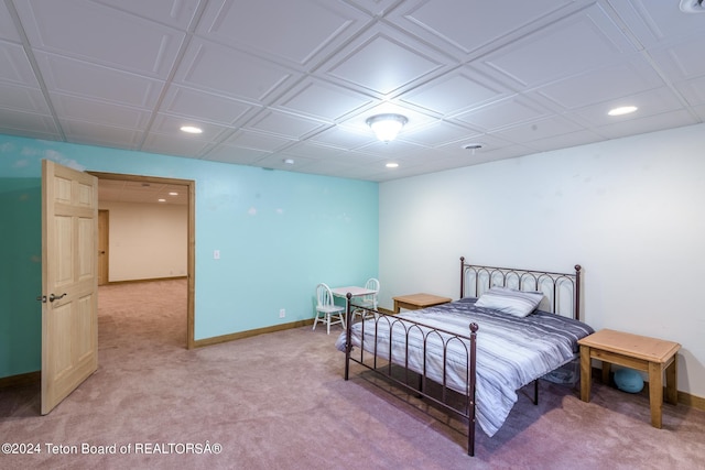 bedroom featuring carpet