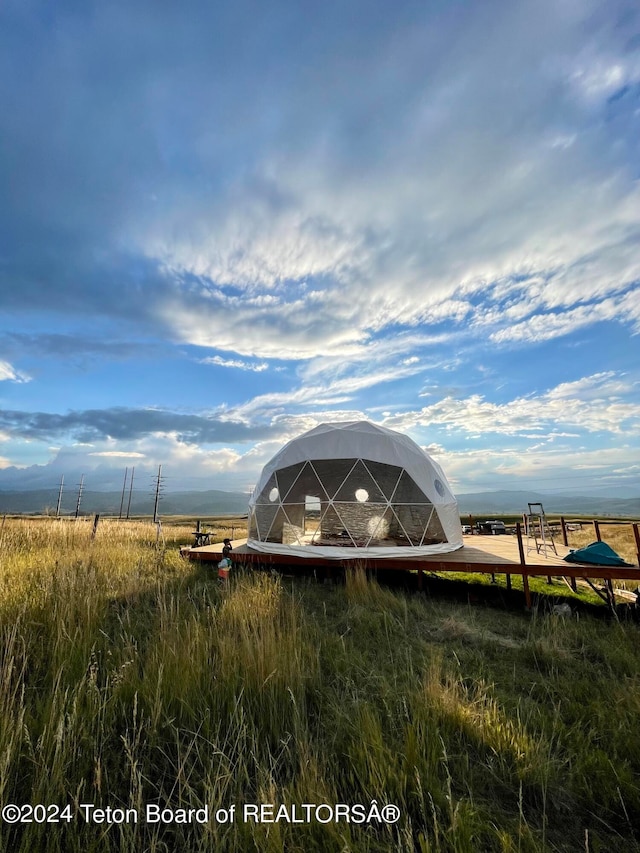 exterior space featuring a rural view