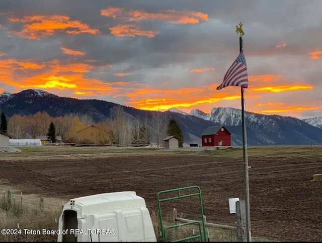 property view of mountains featuring a rural view