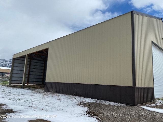 view of snow covered exterior