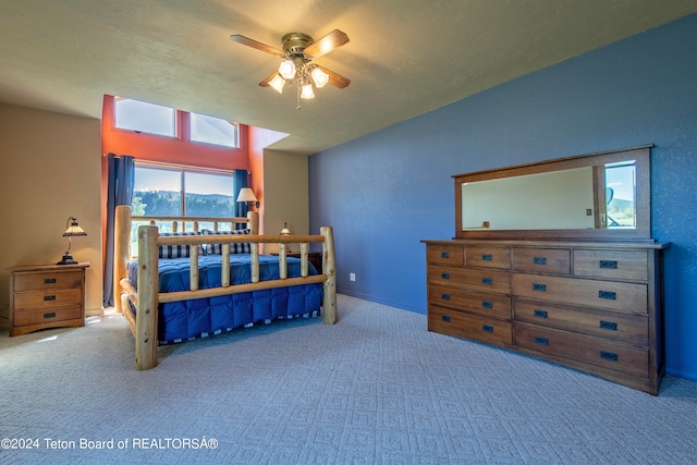 bedroom with carpet and ceiling fan