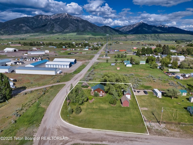 4193 Old Irwin Rd, Irwin, ID 83428 - aerial view of property and surrounding area with property boundaries highlighted and a mountainous background