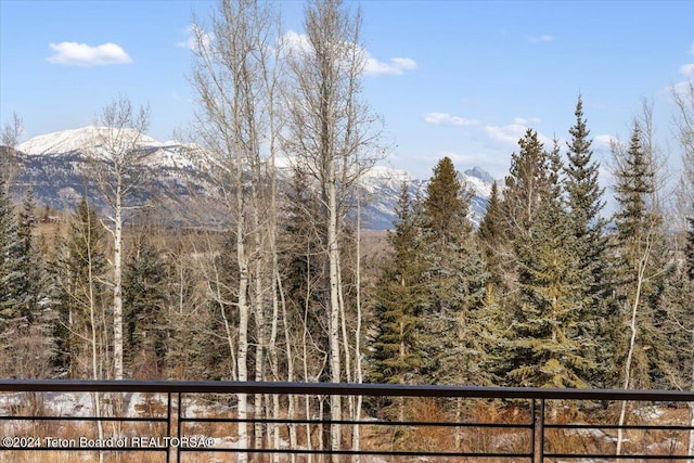 property view of mountains with a forest view