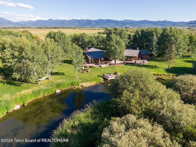 bird's eye view with a mountain view and a rural view