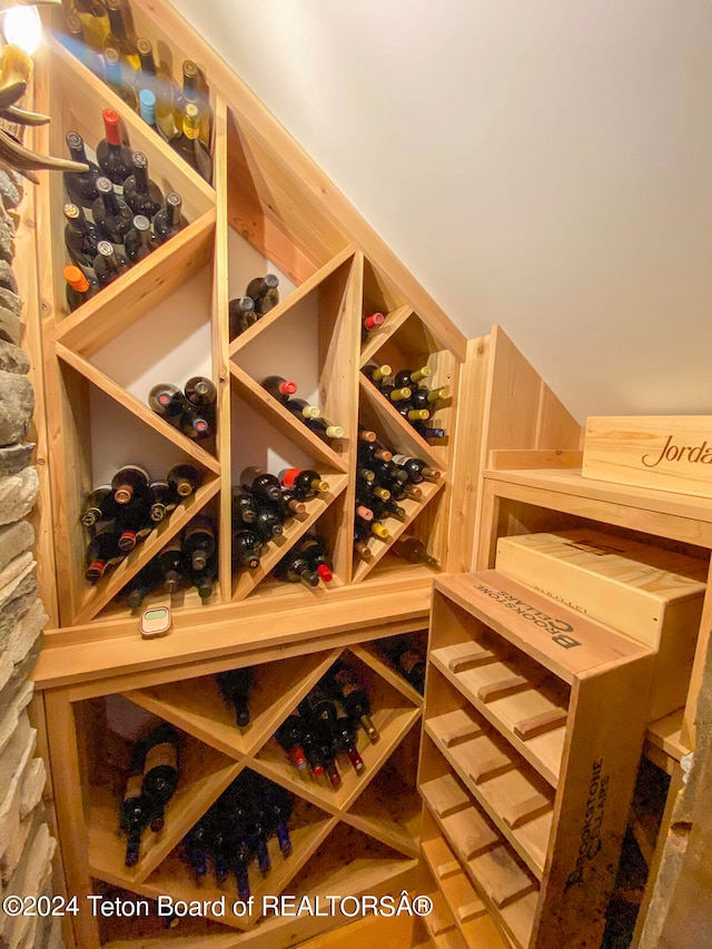 view of wine cellar