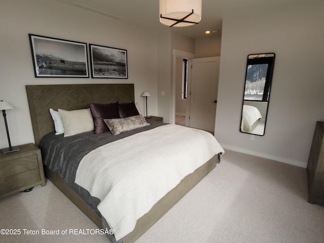 bedroom featuring carpet