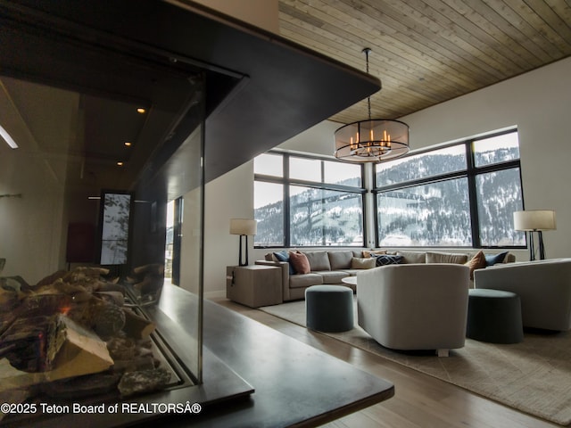 community lobby featuring a mountain view