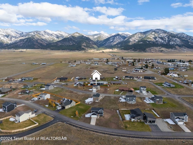 aerial view with a mountain view