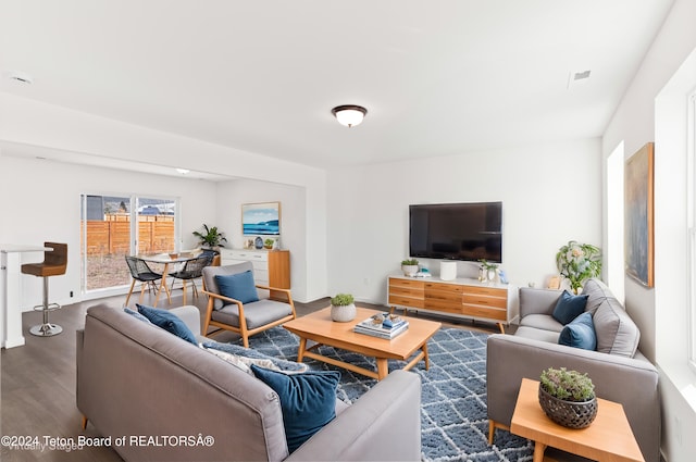 living room featuring hardwood / wood-style flooring