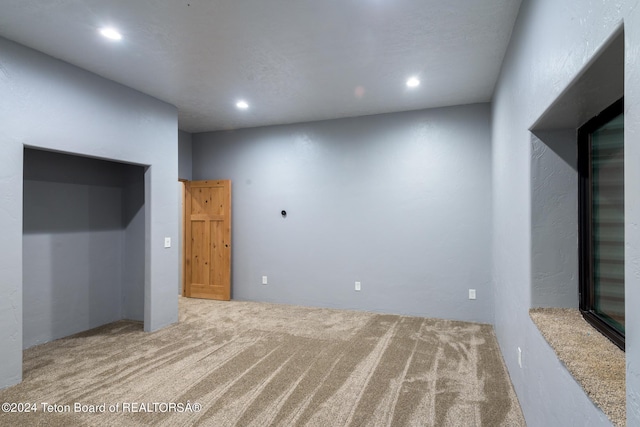 basement with carpet