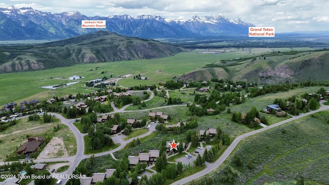 aerial view featuring a mountain view