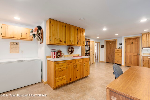 581 E Fork Rd, Dubois, WY 82513 - kitchen with recessed lighting and light countertops