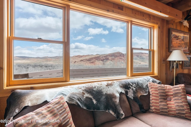 581 E Fork Rd, Dubois, WY 82513 - detailed view of wooden walls and a mountain backdrop