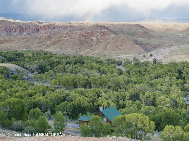 581 E Fork Rd, Dubois, WY 82513 - mountain view with a heavily wooded area