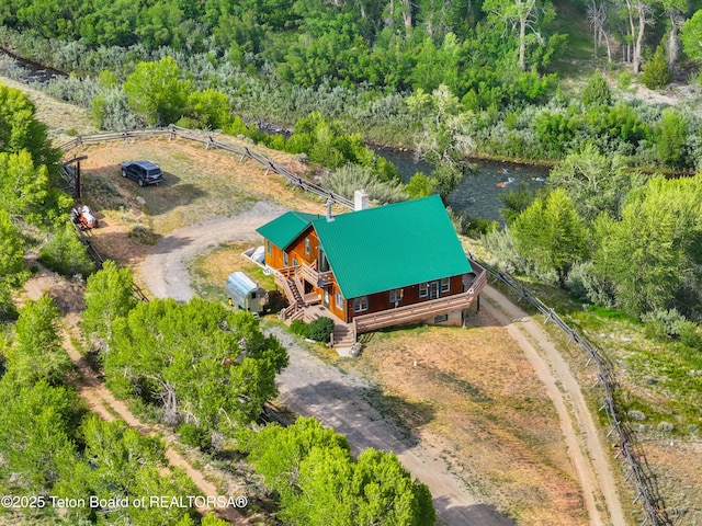 581 E Fork Rd, Dubois, WY 82513 - view from above of property with a heavily wooded area