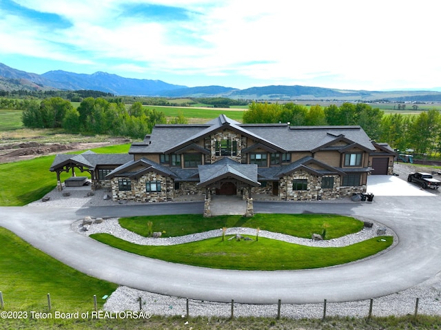 exterior space with a mountain view