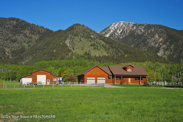 view of mountain feature featuring a rural view