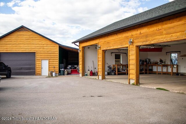 view of garage