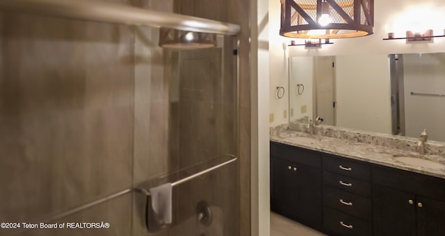 bathroom featuring dual bowl vanity