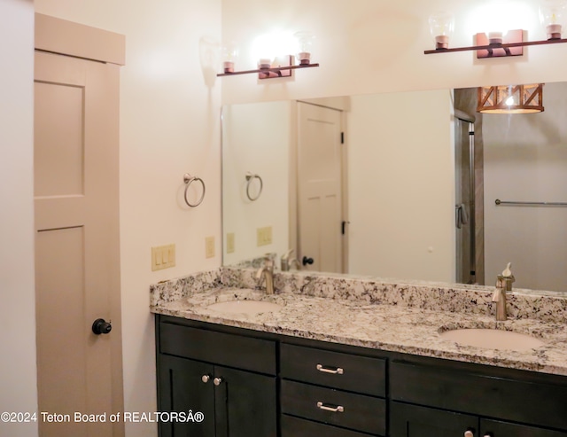 bathroom with double sink vanity