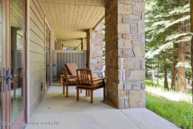 view of patio featuring covered porch