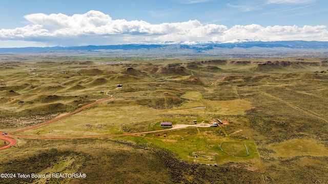 drone / aerial view with a mountain view