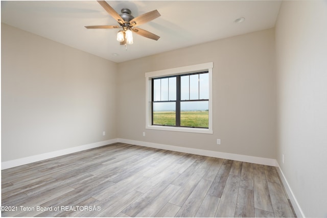 1845 S 5000 W, Driggs, ID 83422 - empty room featuring a ceiling fan, baseboards, and light wood-type flooring