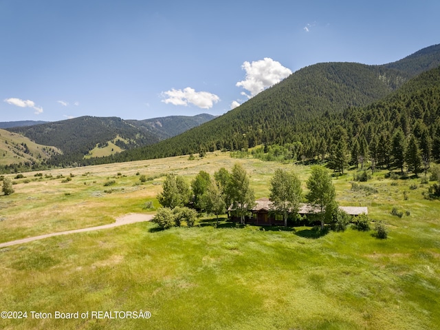 mountain view featuring a rural view