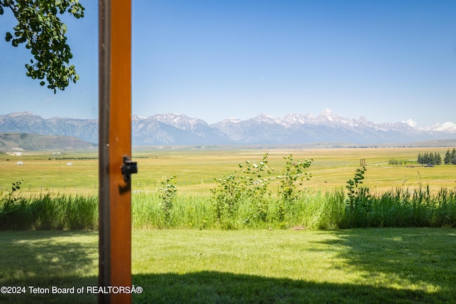 mountain view with a rural view