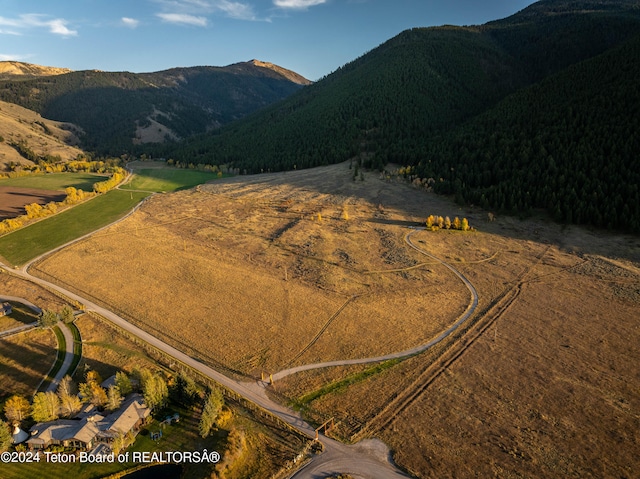 view of mountain feature with a rural view