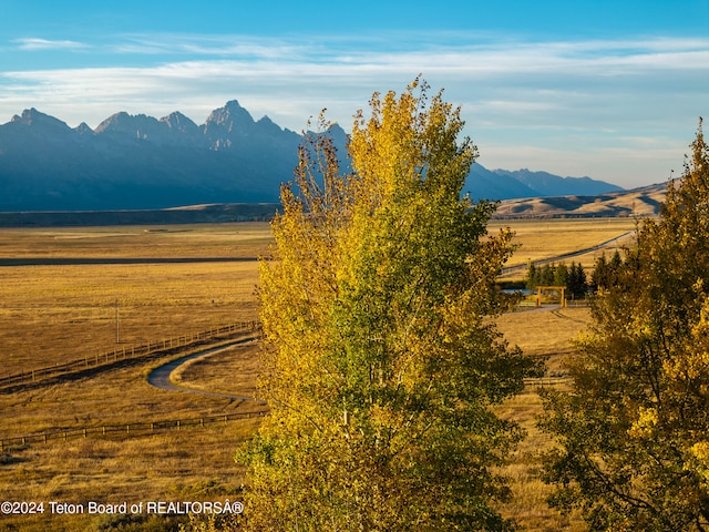 mountain view with a rural view